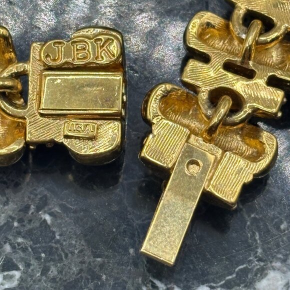 Camrose & Kross Gold-Tone & Rhinestone Link Bracelet JBK Mark 7" - Picture 5 of 10